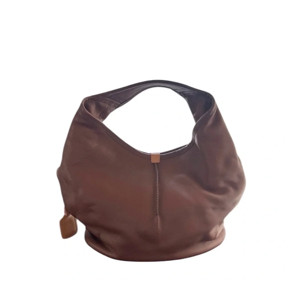UGG Australia Brown Pebble Leather Hobo Handbag